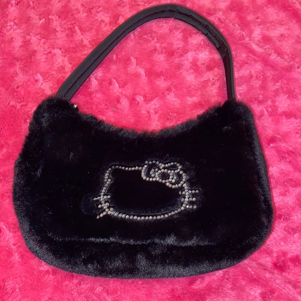 Forever 21 Hello Kitty Black Fur Bag